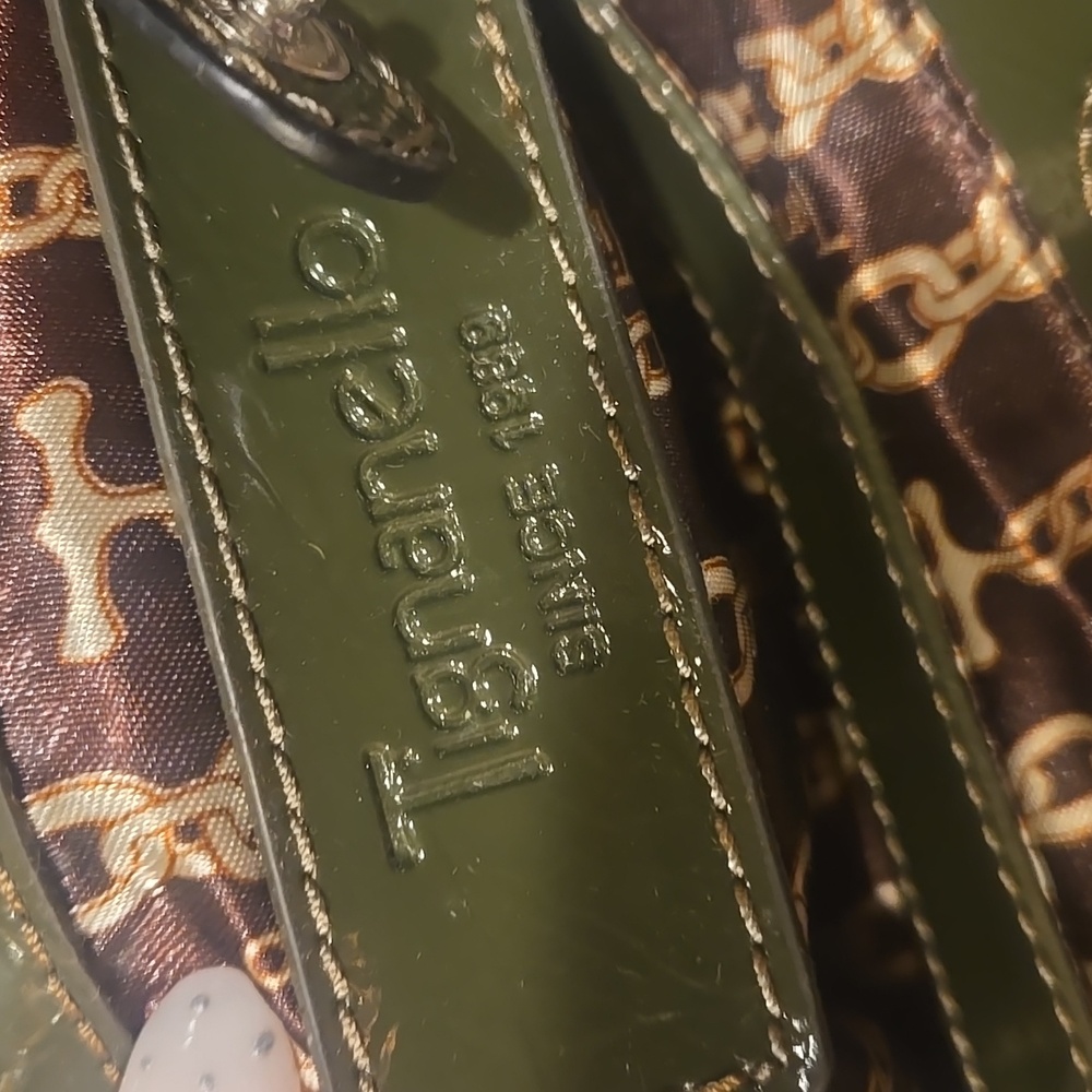 Tignanello 100% Genuine Leather Deep Army Green Shoulder Bag - Picture 9 of 12